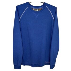 RealTree Men’s Blue Long Sleeve Thermal Shirt with Waffle Design